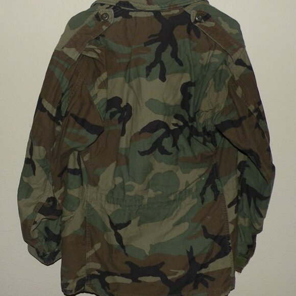 Vintage 1983 US Army Cold Weather Field Coat Men's Small Regular Woodland Camo - Picture 2 of 2